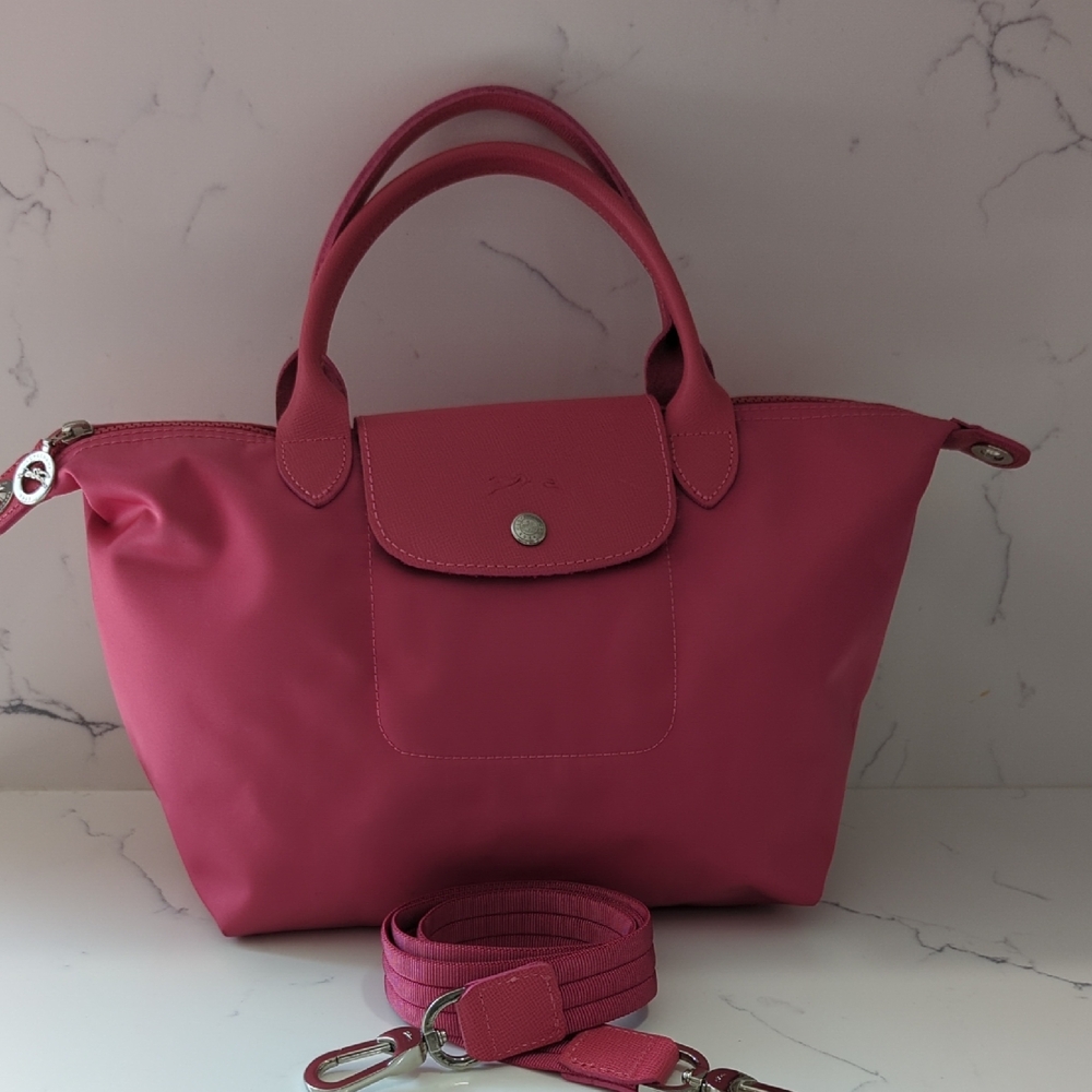 Longchamp Le Pliage Neo Nylon Tote In Small Size With Shoulder Straps